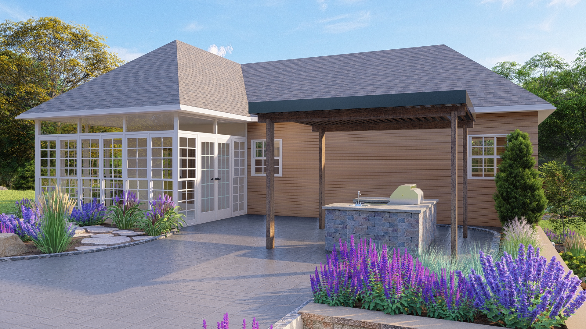 Landscape design rendering from a recent project
