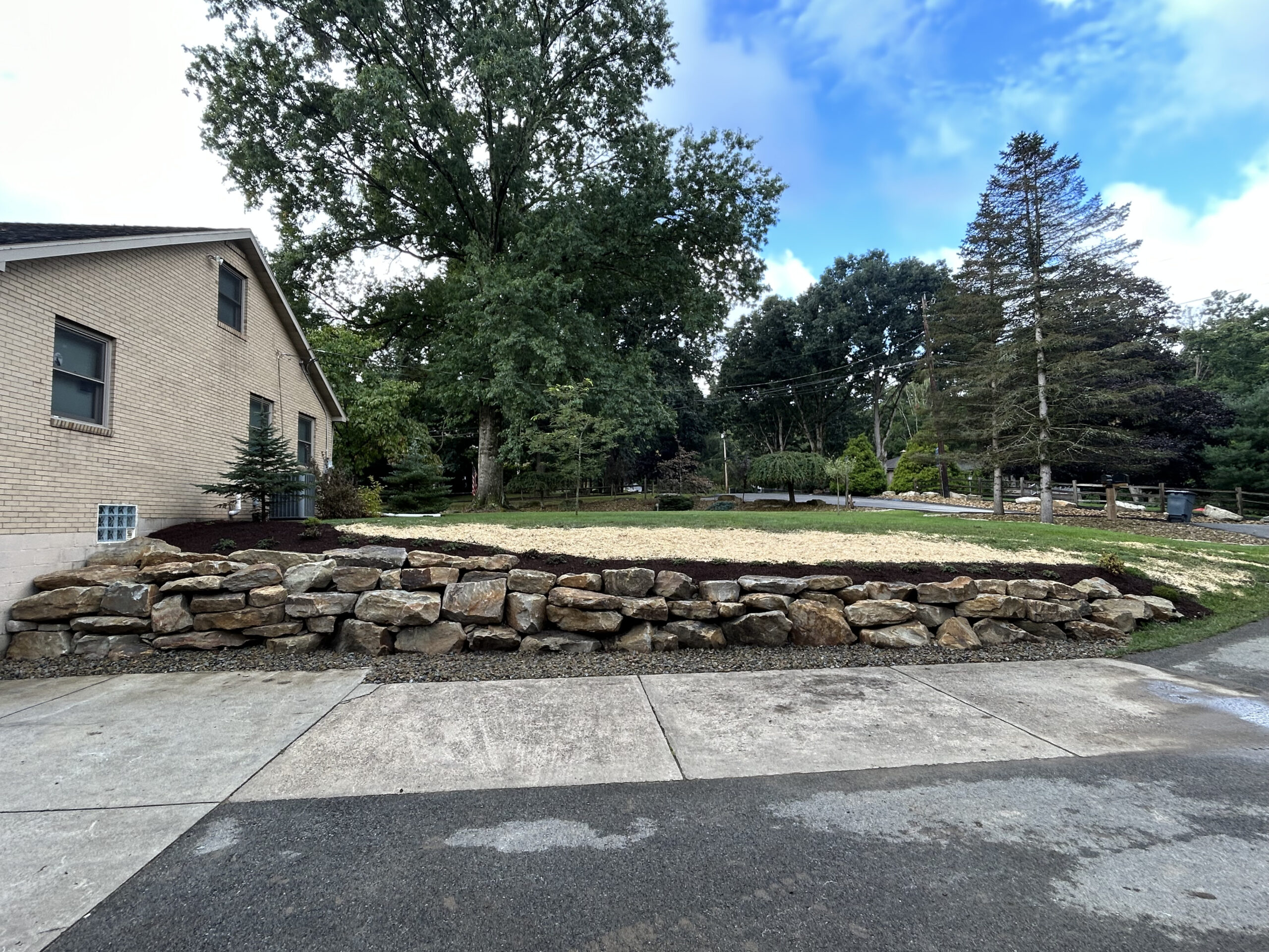 Essential landscape design with garden beds and walkways